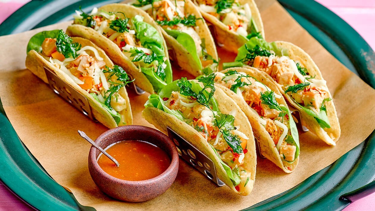 Smoked Chicken Tacos with Tangy Mango Tamarind Chutney