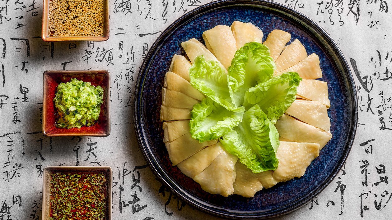 Poached Sakura Chicken with Assorted Dipping Sauce