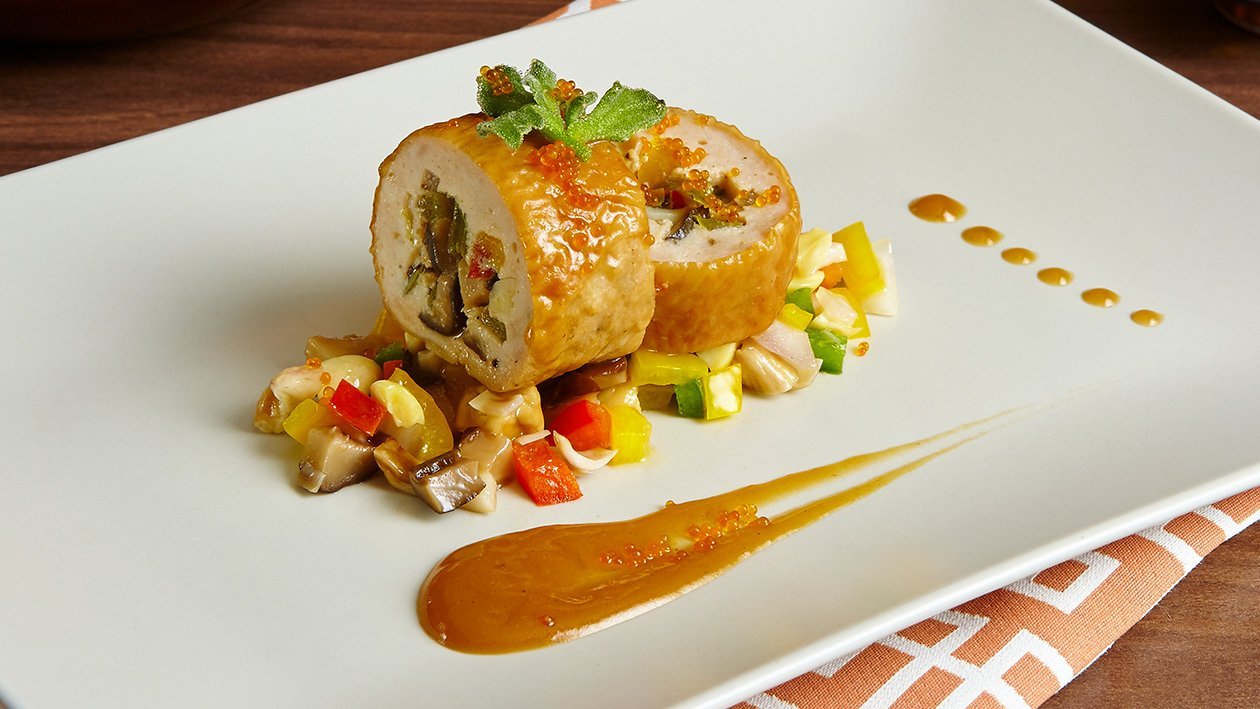 Chicken Roll with Lotus Fillings
