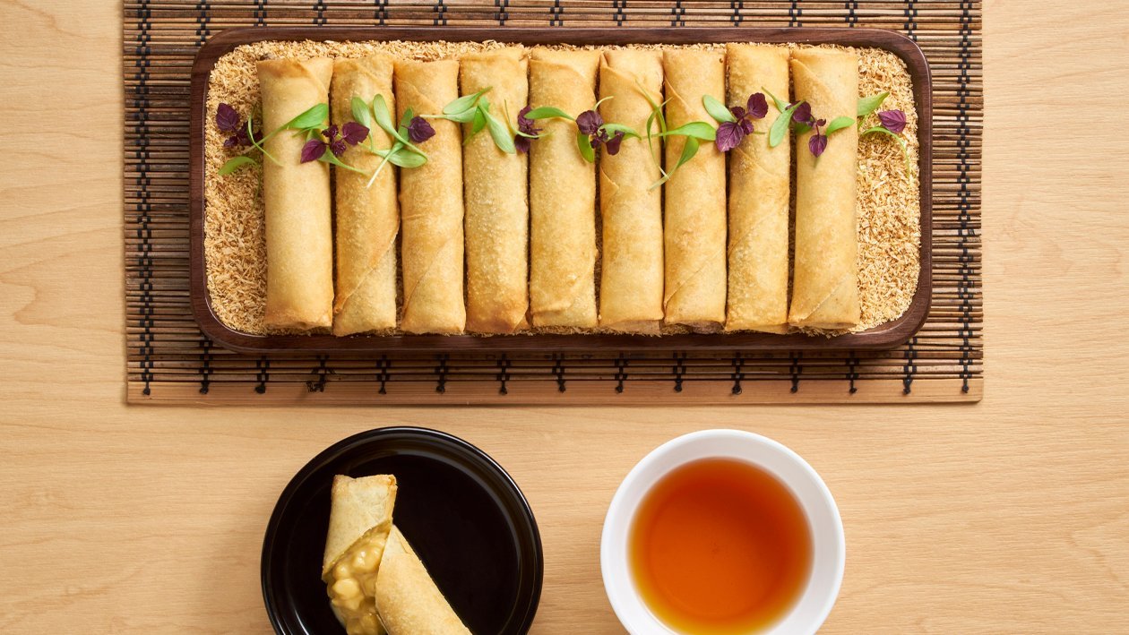 Banana Salted Egg Custard Spring Rolls
