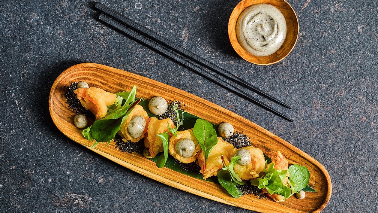 Deep Fried Prawn with Black Sesame Sauce