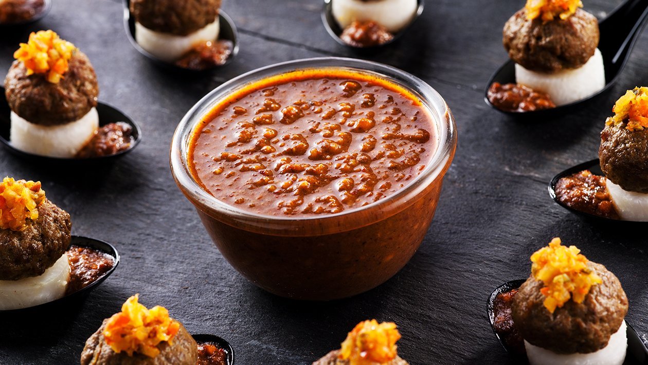 Mutton Meatballs with Peanut Sauce