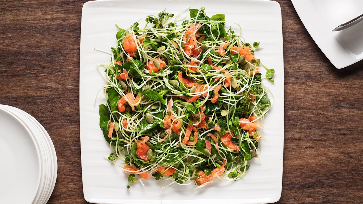 Smoked Salmon Salad with Yuzu Dressing