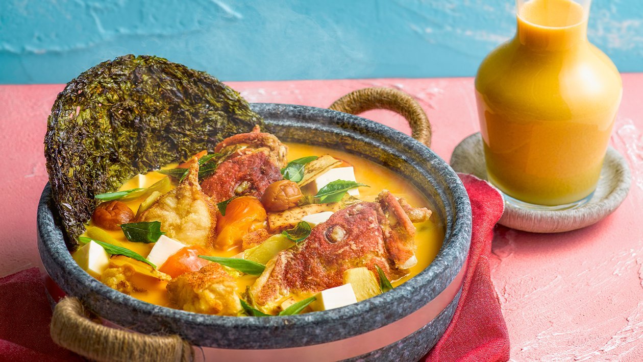 Double Boiled Yam & Red Grouper Salted Egg Hot Pot