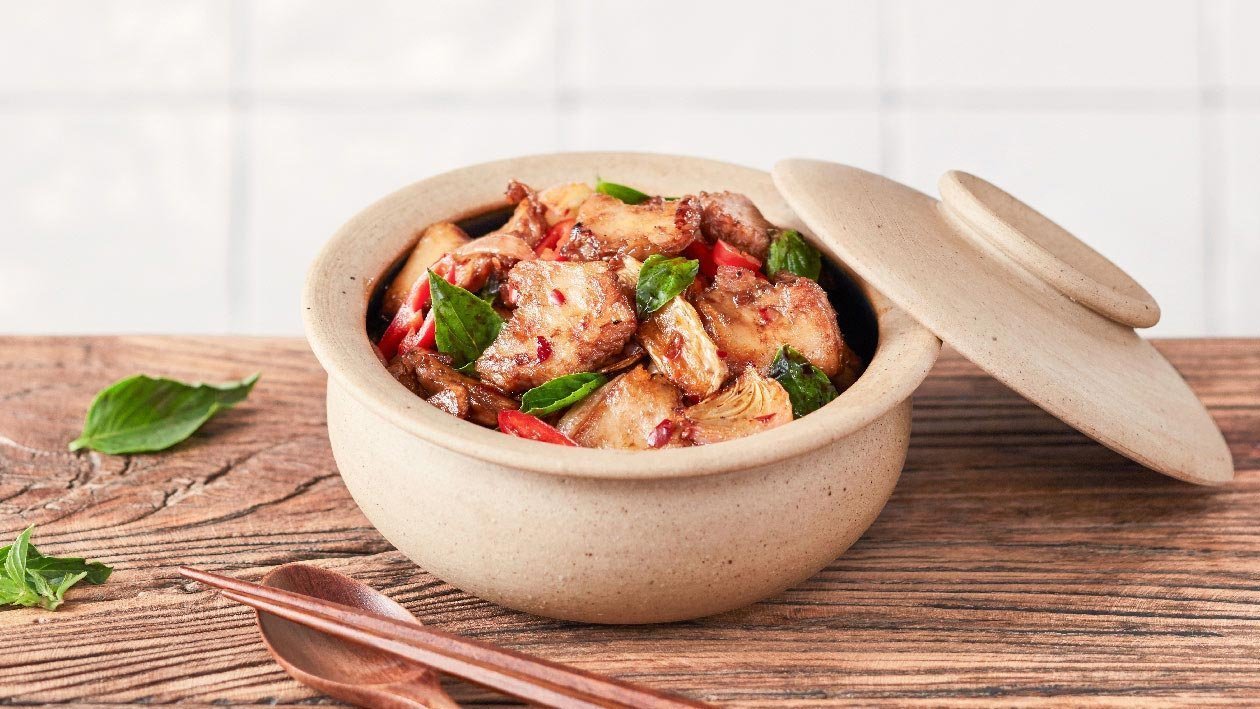 Three-Cup Chicken NoChicken Chunks